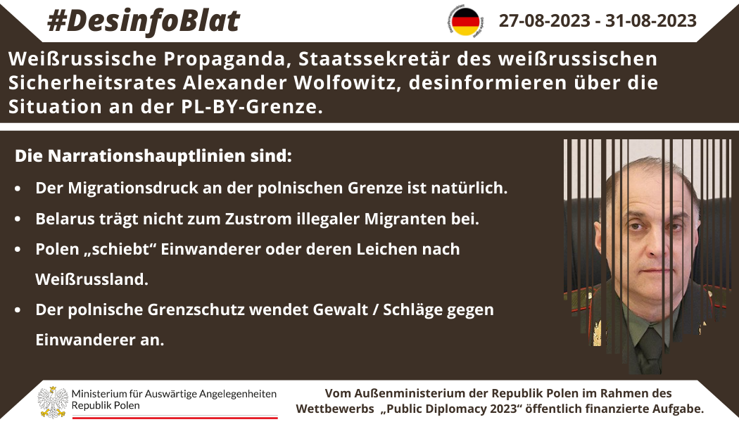 26/08/2023: Der Propagandaapparat des Kremls fördert beharrlich falsche Informationen über die Teilnahme polnischer Soldaten / Söldner am Krieg in der Ukraine.