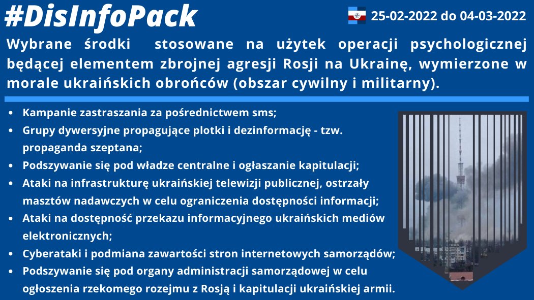 4/03/2022: Wybrane środki stosowane na użytek operacji psychologicznej będącej elementem zbrojnej agresji Rosji na Ukrainę, wymierzone w morale ukraińskich obrońców (obszar cywilny i militarny).