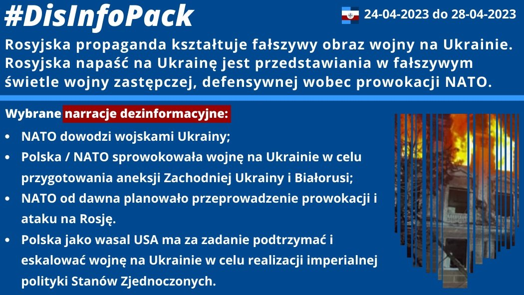 28/04/2023 r.: Rosyjska propaganda kształtuje fałszywy obraz wojny na Ukrainie. Rosyjska napaść na Ukrainę jest przedstawiania w fałszywym świetle wojny zastępczej, defensywnej wobec prowokacji NATO.Najnowsze publikacje: