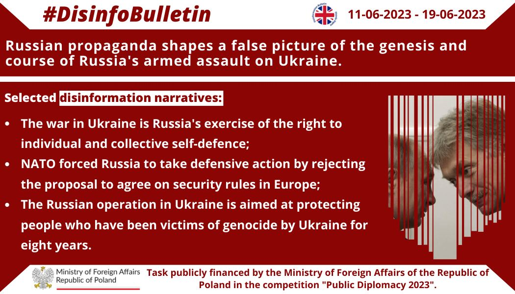 24/06/2023: The Kremlin’s propaganda system seeks to create the false impression that the war in Ukraine was provoked, among others, by NATO, which allegedly forced Russia to take defensive action.