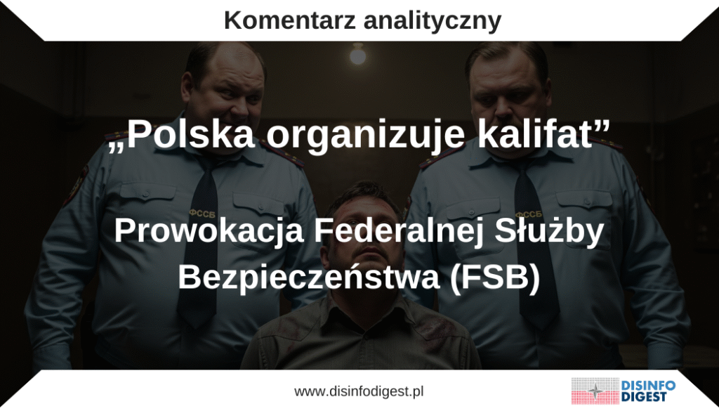 „Oskarżeni, na polecenie zagranicznego wysłannika międzynarodowej organizacji terrorystycznej z siedzibą w Polsce, szerzyli ideologię terrorystyczną wśród miejscowych muzułmanów i pracowników migrujących” – informuje w swoim komunikacie rosyjska Federalna Służba Bezpieczeństwa (FSB). W innym fragmencie oświadczenia czytamy o „tajnej komórce międzynarodowej organizacji terrorystycznej, która planowała siłowe przejęcie władzy i ustanowienie tzw. globalnego kalifatu”.
Na pierwszy rzut oka mogłoby się wydawać, że mamy do czynienia z doniesieniem o realnym zagrożeniu dla bezpieczeństwa Federacji Rosyjskiej. W rzeczywistości jednak to kolejny epizod w długim serialu rosyjskiej propagandy, w którym Polska – wraz z NATO i Unią Europejską – odgrywa rolę głównego czarnego charakteru.
Poprosiliśmy ekspertów z laboratorium INFO OPS o analizę filmów przygotowanych przez FSB. Dzięki poklatkowej analizie otrzymaliśmy dowody na to, mamy do czynienia z tanią prowokacją. Film wygląda na wyreżyserowaną operację medialną. I to z kilku powodów.
Oznaki prowokacji – elementy inscenizacji
Brak dynamiki sytuacji: W wielu ujęciach funkcjonariusze stoją w luźnych grupach, poruszają się powoli i bez wyraźnej presji czasowej. W realnych akcjach kontrterrorystycznych dominuje szybka, skoordynowana dynamika z zabezpieczeniem terenu i eliminacją zagrożeń. Wideo nagrano z kilku dogodnych kątów, zarówno bliskich, jak i szerokich, jakby celem było uzyskanie estetycznych ujęć do materiału propagandowego. Jeden z funkcjonariuszy celowo odwraca się do kamery, umożliwiając nagranie swojej twarzy, co jest sprzeczne z procedurami służb specjalnych, które wymagają ochrony tożsamości.
Brak podstawowych zabezpieczeń: Na filmie nie widać strefy buforowej ani patroli zewnętrznych zabezpieczających miejsce operacji. W normalnych warunkach taki obszar byłby odcięty taśmami, pojazdami lub zaporami. Funkcjonariusze poruszają się z bronią opuszczoną, a ich palce spoczywają na spustach zamiast poza kabłąkiem, co stanowi błąd BLOS. W profesjonalnych jednostkach obowiązuje zasada tzw. trigger discipline. Jeden z członków rzekomej grupy FSB stoi tyłem do potencjalnego zagrożenia i prowadzi rozmowę z innym funkcjonariuszem, nie obserwując przypisanych sektorów. Brak wyraźnego podziału na role takie jak szturm, zabezpieczenie czy komunikacja sugeruje brak realnego przygotowania operacyjnego.Niezgodność ze „sztuką operacyjną”: Na żadnym etapie nie widać osoby dowodzącej operacją. W profesjonalnych działaniach to dowódca (lub operator radiowy) odpowiada za kontrolę tempa, komunikację oraz poszczególne fazy zatrzymania. Po schwytaniu domniemanych podejrzanych nie przeprowadza się procedur sprawdzających, czy nie posiadają oni ładunków wybuchowych, broni ukrytej, ani czy nie są powiązani z większą grupą. Funkcjonariusze stoją w ich pobliżu w luźnym szyku, bez wyznaczonych sektorów obserwacji i bez wykorzystania specjalistycznych środków rozpoznania i zabezpieczenia.
Brak cech psychofizycznych typowych dla realnych akcji
Brak oznak adrenaliny: W autentycznych akcjach kontrterrorystycznych widoczne są spięte mięśnie, przyspieszone ruchy, krótkie i energiczne komunikaty głosowe. W analizowanym materiale ruchy funkcjonariuszy są powolne, brakuje komend głosowych, a rozmowy odbywają się w spokojnym tonie.
Brak stresu sytuacyjnego u zatrzymanych: Osoby zatrzymane nie wykazują typowych reakcji na aresztowanie. Nie stawiają oporu, nie panikują, nie podejmują prób ucieczki ani nie wykonują gwałtownych ruchów. Siedzą spokojnie, co jednoznacznie sugeruje, że mamy do czynienia z inscenizacją.
Film, który miał budować obraz skuteczności FSB i grozy rzekomego „polskiego terroryzmu”, demaskuje się sam jako nieudolnie wyreżyserowana inscenizacja. Powolne tempo, brak profesjonalizmu oraz zaplanowane, estetyczne ujęcia wskazują raczej na materiał propagandowy niż na dokumentację rzeczywistej operacji.
To kolejny przykład na to, jak Kreml wykorzystuje środki audiowizualne do budowania narracji o „oblężonej twierdzy” oraz demonizowania Zachodu, tym razem z Polską obsadzoną w roli głównego czarnego charakteru.
Scenariusz Kremla: Polska jako inspirator chaosu
Oskarżenie Warszawy o inspirowanie terroryzmu w Rosji nie pojawiło się przypadkowo. To logiczny krok w ramach szerszej strategii informacyjnej Kremla, który od miesięcy intensyfikuje narrację przedstawiającą Polskę jako „prowokatora”, „marionetkę Waszyngtonu” i „źródło destabilizacji w regionie”. Obecnie narracja ta została wzbogacona o motyw terroryzmu – słowo-klucz w rosyjskim słowniku propagandowym, które natychmiast uruchamia w społeczeństwie strach i poczucie zagrożenia.
Nieprzypadkowo w rosyjskich mediach społecznościowych oraz serwisach informacyjnych powielany jest komunikat Sputnika w wersji arabskiej:
„Wykrycie środkowoazjatyckiej komórki ekstremistycznej w obwodzie niżnonowogrodzkim, która promowała ideologię terrorystyczną na polecenie Polski.”
Tak sformułowane zdanie stanowi podręcznikowy przykład dezinformacji: jest jednocześnie proste, nacechowane emocjonalnie i łatwe do dalszego rozpowszechniania w przestrzeni medialnej, również poza granicami Rosji. Wzmocnienie tego przekazu przez Sputnik Arabic wskazuje na próbę dotarcia do odbiorców w krajach Bliskiego Wschodu i Azji, gdzie oskarżenia pod adresem Zachodu o inspirowanie chaosu mogą natrafić na podatny grunt.
Operacja psychologiczna wobec własnego społeczeństwa
Dlaczego właśnie teraz Kreml zdecydował się na taki krok? Warto spojrzeć na tę decyzję w szerszym kontekście. Rosja zmaga się obecnie z rosnącymi kosztami wojny w Ukrainie, dotkliwymi sankcjami gospodarczymi oraz narastającymi napięciami społecznymi. W takich warunkach klasycznym mechanizmem zarządzania nastrojami społecznymi staje się odwracanie uwagi obywateli poprzez wskazanie „zewnętrznego wroga”.
Federalna Służba Bezpieczeństwa w swoim komunikacie nie tylko obarcza winą Polskę, ale jednocześnie podkreśla skuteczność własnych działań:
„FSB w obwodzie niżnonowogrodzkim udaremniła działalność tajnej komórki międzynarodowej organizacji terrorystycznej zakazanej w Rosji, składającej się z 7 obywateli kraju Azji Środkowej.”
Przekaz jest jednoznaczny: gdyby nie czujność służb, obywatele Federacji Rosyjskiej padliby ofiarą obcej intrygi. Tego rodzaju komunikat ma służyć nie tylko wzmocnieniu zaufania do aparatu bezpieczeństwa, lecz także uzasadnieniu dalszych ograniczeń w zakresie wolności obywatelskich.
Wymiar międzynarodowy: demonizacja Polski i NATO
Włączenie Polski do narracji o terroryzmie stanowi jednocześnie próbę osłabienia jej pozycji jako kluczowego państwa w regionie oraz aktywnego sojusznika Ukrainy. W rosyjskich mediach regularnie pojawiają się wątki, w których Polska przedstawiana jest jako „agresor przygotowujący prowokacje” lub „państwo realizujące antyrosyjskie instrukcje NATO”. Obecnie do tej listy dołącza jeszcze rola „sponsora terroryzmu”.
Demonizacja Polski pełni także funkcję sygnału dla państw trzecich. Kreml konsekwentnie buduje narrację, według której to Zachód, z Polską jako jednym z głównych wykonawców, odpowiada za globalną destabilizację. Jest to linia przekazu zaprojektowana tak, by szczególnie rezonować w krajach Globalnego Południa, gdzie nastroje antyzachodnie bywają silne i podatne na tego typu interpretacje.
Techniki propagandowe w akcji
Analizując przekaz FSB i rosyjskich mediów, łatwo dostrzec całą paletę technik propagandowych: personalizacja zagrożenia: wskazanie „zagranicznego wysłannika z Polski” nadaje opowieści konkretność; demonizacja przeciwnika: Polska staje się symbolem zachodniej agresji; amplifikacja przekazu: powielanie komunikatu przez Sputnik arabski i inne rosyjskie kanały informacyjne; budowanie klimatu strachu: użycie pojęć takich jak „globalny kalifat” i „siłowe przejęcie władzy” potęguje emocje.
Ten przekaz działa na kilku poziomach. Po pierwsze, wywołuje strach przed „obcym wrogiem”, który może być wszędzie: wśród migrantów, w meczetach, na ulicy. Po drugie, konsoliduje społeczeństwo wokół Kremla jako jedynego gwaranta bezpieczeństwa. Po trzecie, przygotowuje grunt pod ewentualne działania odwetowe wobec Polski, czy to w sferze informacyjnej, czy nawet militarnej.
Choć na pierwszy rzut oka brzmi to jak scenariusz filmu klasy B, rosyjskie media mówią to całkiem serio: Polska miała stać za działalnością ekstremistycznej komórki w obwodzie niżnonowogrodzkim. Oskarżenie o inspirowanie terroryzmu to jeden z najcięższych zarzutów, jakie można wytoczyć wobec innego państwa. Warto jednak zadać sobie pytanie, czy chodzi tu o fakty, czy raczej o precyzyjnie skrojony przekaz propagandowy?
Absurd, który ma sens w logice Kremla
Na Zachodzie takie oskarżenia mogłyby wzbudzić jedynie uśmiech politowania. W logice Kremla jednak ten absurd staje się elementem układanki, która od lat jest konsekwentnie budowana. Narracja o „Polsce jako agresorze” nie jest nowa, już wcześniej byliśmy przedstawiani jako „histeryczny rusofob”, „pionek NATO” czy „prowokator wojny na wschodniej flance”. Teraz do tego katalogu dodano rolę „sponsora międzynarodowego terroryzmu”.
Propaganda jako broń
Rosyjska propaganda od dawna działa jak precyzyjnie naoliwiona maszyna. W jej przekazie nie ma przypadkowych słów. „Globalny kalifat”, „siłowe przejęcie władzy”, „obcy wysłannik z Polski”, to pojęcia, które mają wywołać emocje: strach, gniew, nieufność. Ich zadaniem jest nie tyle informować, co mobilizować społeczeństwo i ustawić narracyjne zwierciadło, w którym Kreml jawi się jako jedyna siła zdolna powstrzymać chaos.
Co więcej, ten komunikat został wzmocniony w arabskich kanałach Sputnika, co stanowi dowód na to, że Kreml celuje nie tylko w odbiorców wewnętrznych, ale i w kraje Globalnego Południa. To tam narracje o „złym Zachodzie destabilizującym świat” często trafiają na podatny grunt.
Dlaczego Zachód powinien być czujny?
Oskarżenie Polski o wspieranie terroryzmu to nie jest zwykła propaganda, to również ostrzeżenie dla demokratycznych społeczeństw: rosyjska machina dezinformacyjna nie zna tematów tabu. Gotowa jest posłużyć się każdą narracją, nawet tak toksyczną jak inspirowanie terroryzmu, by osiągnąć swoje strategiczne cele.
Dla Polski nie jest to nowość. Od miesięcy rosyjskie media zarzucają nam „prowokowanie konfliktu na Ukrainie”, „rozbudowę wrogiej infrastruktury NATO” czy „przygotowania do inwazji na Białoruś”. Tym razem jednak Kreml podniósł stawkę, bo terroryzm w rosyjskim dyskursie to najcięższe z możliwych oskarżeń, stawiane dotąd głównie wobec Stanów Zjednoczonych czy Wielkiej Brytanii.
To, że Polska „awansowała” do tej „elitarnej” grupy wrogów, nie powinno nas dziwić. Jako aktywny członek NATO i UE, kluczowy hub wsparcia dla Ukrainy i promotor wzmocnienia wschodniej flanki Sojuszu, Warszawa jest naturalnym celem dla kremlowskich operacji informacyjnych.
Warto pamiętać, że to nie tylko gra z Zachodem. To także instrument kontroli społecznej wewnątrz Rosji. Przeciętny Rosjanin, słysząc o „polskim sponsorze terrorystów”, utwierdza się w przekonaniu, że żyje w kraju zagrożonym z każdej strony. Migranci z Azji Środkowej stają się w tej narracji potencjalnymi agentami Zachodu, co pozwala Kremlowi tłumaczyć wzmożone kontrole, aresztowania i dalsze ograniczanie praw obywatelskich.
Wnioski: narracja groźna i przewidywalna
Choć zarzut wobec Polski wydaje się groteskowy, nie należy go bagatelizować. To nie jest wybryk, lecz element długofalowej strategii Kremla, strategii, która coraz śmielej używa dezinformacji jako broni: bez skrupułów, bez granic i bez ograniczeń w doborze środków.
Dla Polski i jej sojuszników w NATO to sygnał alarmowy. Musimy zakładać, że podobne oskarżenia będą się powtarzać, być może w jeszcze bardziej agresywnej formie. I musimy być na nie gotowi, nie tylko poprzez stanowcze dementowanie, ale też przez aktywne budowanie odporności informacyjnej w naszych społeczeństwach.