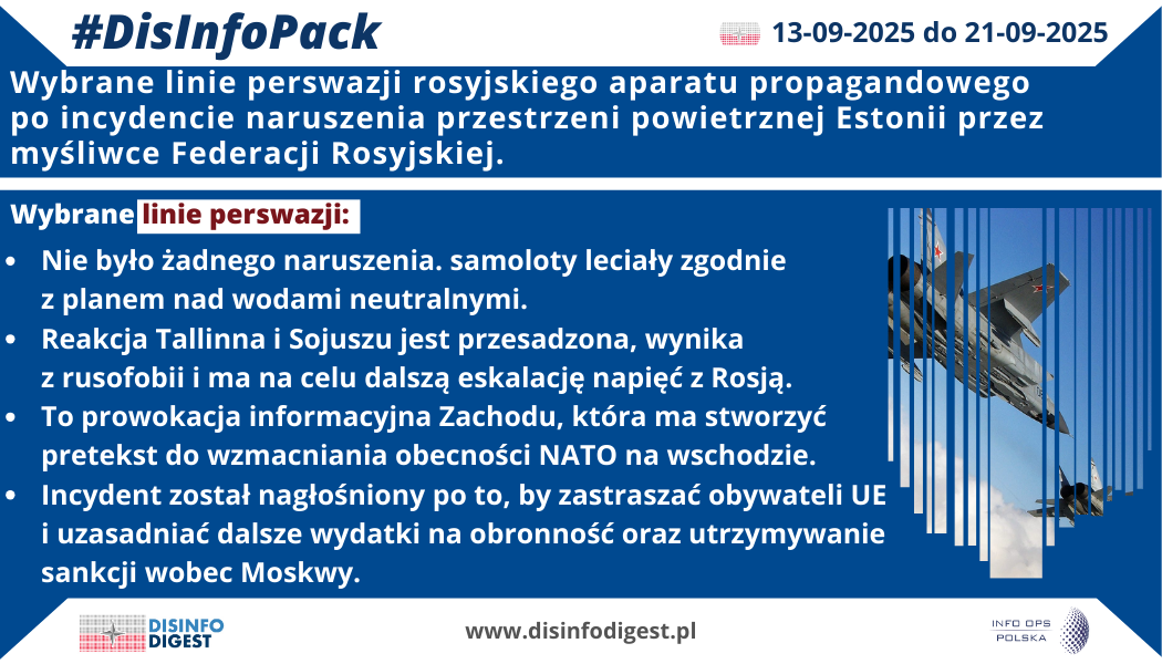 Rosyjska propaganda po incydencie naruszenia przestrzeni powietrznej Estonii