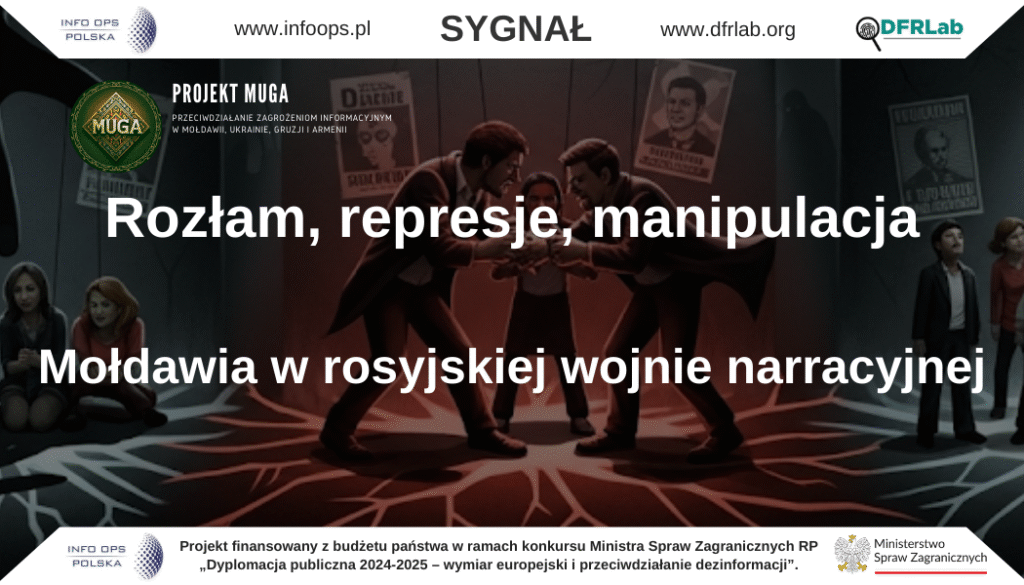 Rozłam, represje, manipulacja – Mołdawia w rosyjskiej wojnie narracyjnej
Rosyjskie operacje wpływu w infosferze Mołdawii (lipiec 2025)
Lipiec 2025 roku w mołdawskiej przestrzeni informacyjnej to okres intensyfikacji rosyjskich działań propagandowych, które prowadzone są równolegle na wielu płaszczyznach: politycznej, kulturowej, religijnej, gospodarczej i psychologicznej. Punktem odniesienia dla tych działań stał się rozpoczęty proces wyborczy. Ich wspólnym mianownikiem pozostaje podważanie zaufania do instytucji państwowych, zniechęcanie społeczeństwa do integracji europejskiej oraz legitymizacja prorosyjskiej alternatywy politycznej. Charakterystyczna dla przekazów jest strategia „dualizmu narracyjnego”: demonizacja Zachodu i elit proeuropejskich przy równoczesnym kreowaniu Rosji jako naturalnego obrońcy tradycji, suwerenności i pokoju.
Główne osie propagandy
1. „Sandu i PAS to reżim autorytarny”
Prezydent Maia Sandu i rządząca Partia Akcji i Solidarności (PAS) przedstawiani są jako struktura represyjna, łamiąca konstytucję i podporządkowująca instytucje państwowe interesom własnym oraz zagranicznym. Narracje eksponują przypadki prześladowań wobec opozycyjnych liderów politycznych i przedsiębiorców, a także działania przeciwko prorosyjskim działaczom (m.in. Evghenii Guțul czy Ilanowi Șorowi). Obraz „dyktatury Sandu” ma odebrać władzom legitymację demokratyczną i stworzyć korzystne warunki do mobilizacji opozycji.
2. „Wybory parlamentarne będą sfałszowane”
Narracje koncentrują się na dyskredytowaniu Centralnej Komisji Wyborczej oraz głosowania korespondencyjnego. Pojawiły się zmanipulowane nagrania (w tym deepfake z Angeliką Caraman), które miały potwierdzać rzekomą zależność Komisji od państw zachodnich. Celem jest zniechęcenie obywateli do udziału w wyborach i przygotowanie gruntu pod zakwestionowanie ich wyników.
3. „Metropolia Besarabii to narzędzie Zachodu”
Niezależną od Patriarchatu Moskiewskiego Metropolię Besarabii przedstawia się jako instrument ekspansji Zachodu i Rumunii, którego celem jest narzucenie obcych wartości (m.in. „programu LGBT”). Narracja łączy wątki religijne z lękami kulturowymi, kreując Rosję jako jedynego obrońcę wiary i tradycji.
4. „Protesty są wyrazem woli narodu”
Opozycyjne wiece w Kiszyniowie, Komracie czy Vulcănești ukazywano jako spontaniczny przejaw społecznego gniewu wobec rządzących. Ignorowano dowody na finansowanie i organizowanie protestów przez prorosyjskich aktorów. Przekaz ten miał podważyć legitymację władz i normalizować wizję destabilizacji politycznej.
5. „Rząd w Kiszyniowie jest rusofobiczny”
Władze Mołdawii oskarżane są o prześladowania prorosyjskich liderów i obywateli rosyjskojęzycznych, m.in. poprzez ograniczenia lokali wyborczych czy działania wymiaru sprawiedliwości wobec Evghenii Guțul. W tym kontekście Naddniestrze i Gagauzja przedstawiane są jako ofiary centralnych represji. Narracja służy konsolidacji prorosyjskiego elektoratu i budowaniu separatyzmów.
6. „Zachód wciągnie Mołdawię do wojny”
UE i USA określane są jako agresywne siły kolonialne, które chcą przekształcić Mołdawię w narzędzie antyrosyjskie i bazę wojskową NATO. Kremlowskie źródła podkreślają, że integracja europejska oznacza militaryzację i utratę neutralności, natomiast jedynym gwarantem pokoju pozostaje Rosja.
7. „Rewizja historii to atak na tożsamość narodową”
Zmiany w mołdawskich podręcznikach szkolnych interpretowane są jako narzucanie narracji antyrosyjskiej i niszczenie tradycyjnej pamięci historycznej. Wypowiedzi rosyjskich dyplomatów uwiarygadniają tę narrację, co służy wzmacnianiu antyzachodnich fobii oraz podważaniu zaufania do instytucji edukacyjnych i władz.
8. „Katastrofa gospodarcza i emigracja”
Masowe wyjazdy Mołdawian za granicę przedstawiane są jako dowód na upadek gospodarczy i nieudolność władz. Emigrację porównuje się do sowieckich deportacji, co relatywizuje zbrodnie ZSRR i dyskredytuje kurs proeuropejski.
9. „PAS jest skorumpowana i nepotyczna”
Partia rządząca ukazywana jest jako klika rodzinno-klientelistyczna, działająca w oderwaniu od potrzeb społeczeństwa. Narracja ma podsycać nastroje antyrządowe i osłabiać autorytet instytucji państwowych.
Komentarz analityczny
Lipcowy monitoring mołdawskiej infosfery wskazuje na dalszą konsolidację prorosyjskiego ekosystemu dezinformacyjnego. Narracje wzajemnie się wzmacniają, tworząc spójny obraz państwa słabego, represyjnego i sterowanego z zewnątrz. W centrum przekazu pozostaje delegitymizacja procesu wyborczego oraz podważanie zaufania do instytucji.
Strategia Kremla wobec Mołdawii opiera się na czterech filarach:
    • delegitymizacji władz i instytucji państwowych,
    • eksploatacji lęków kulturowych i religijnych,
    • budowaniu prorosyjskiej alternatywy politycznej,
    • podsycaniu separatyzmów i polaryzacji społecznej.
Podstawowym mechanizmem jest wykorzystanie negatywnych emocji (strachu, gniewu, poczucia krzywdy) w celu osłabienia zaufania do kursu proeuropejskiego oraz pozytywnych (nostalgia, poczucie bezpieczeństwa) dla umacniania obrazu Rosji jako obrońcy. W tym kontekście szczególnie niepokojące jest stosowanie nowoczesnych technologii manipulacji (deepfake) do dyskredytacji instytucji wyborczych.
Projekt MUGA – Mołdawia
Publikacja powstała na podstawie bieżącego monitoringu środowiska informacyjnego Mołdawii, realizowanego w ramach projektu MUGA – moduł II („Śledztwa cyfrowe i analiza operacji wpływu na rzecz bezpieczeństwa środowiska informacyjnego społeczeństw Mołdawii, Ukrainy, Gruzji i Armenii”). 
Projekt jest realizowany przez Fundację INFO OPS Polska oraz DFRLab (Atlantic Council). Działania finansowane są z budżetu państwa w ramach konkursu Ministra Spraw Zagranicznych RP „Dyplomacja publiczna 2024–2025 – wymiar europejski i przeciwdziałanie dezinformacji”. Publikacja wyraża wyłącznie poglądy autorów i nie może być utożsamiana z oficjalnym stanowiskiem Ministerstwa Spraw Zagranicznych Rzeczypospolitej Polskiej.
